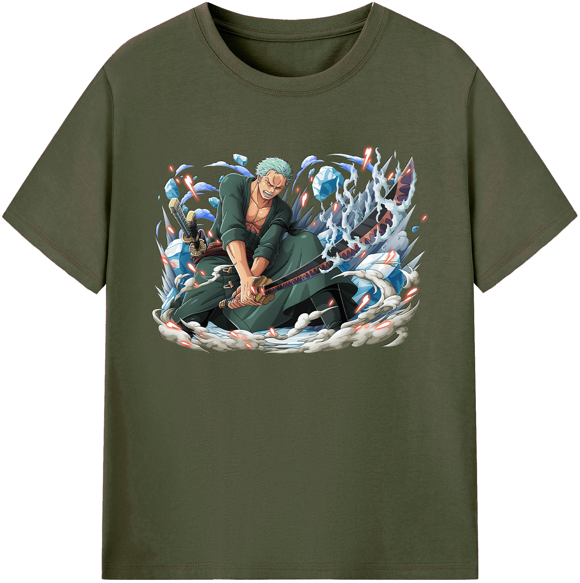 ワンピース ロロノア・ゾロ ONE PIECE Roronoa Zoro 綿100％ メンズ半袖Tシャツ｜肌触りやわらか＆通気性